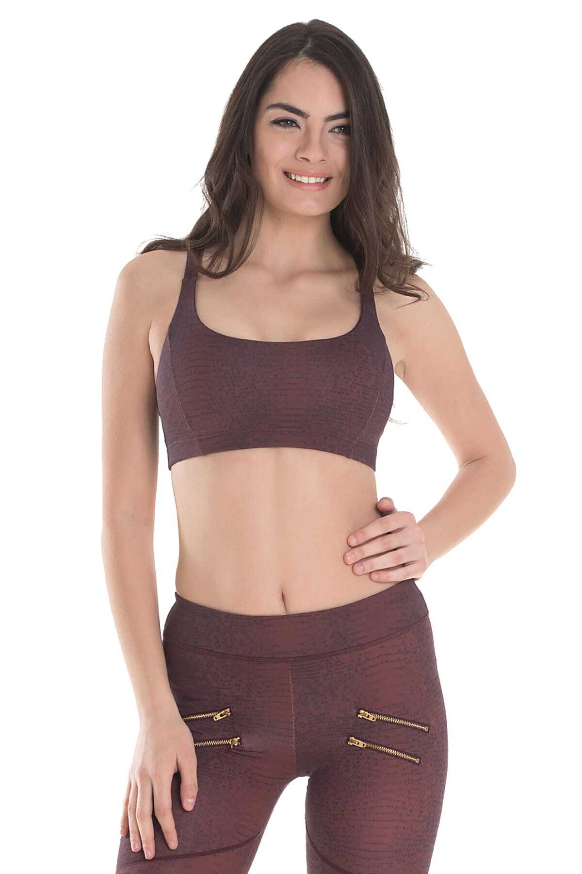 Varley Kadın Bordo Claret Croc Sporcu Sütyeni