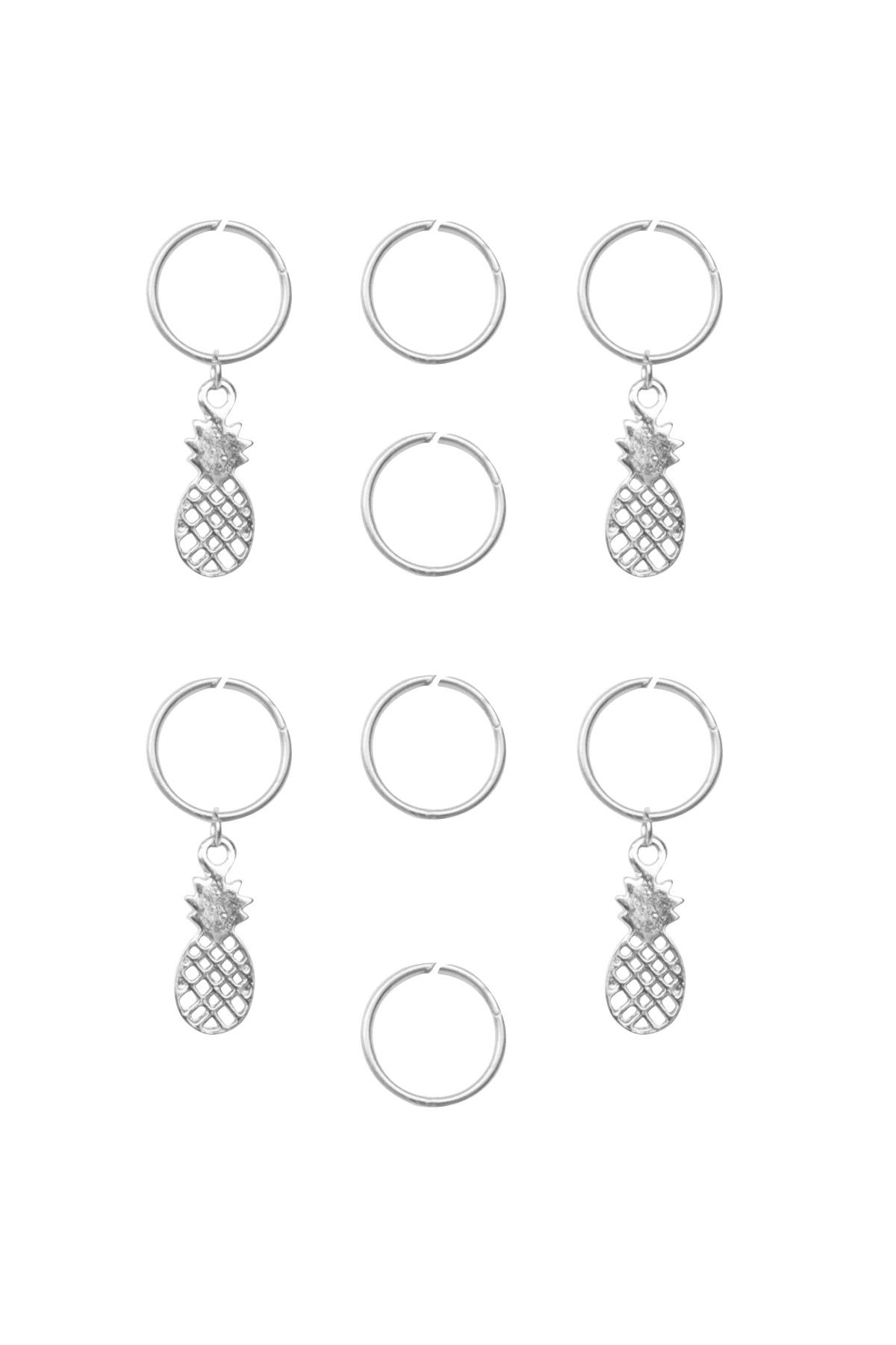 New Obsessions Kadın Pineapple Gümüş Saç Küpesi 4786