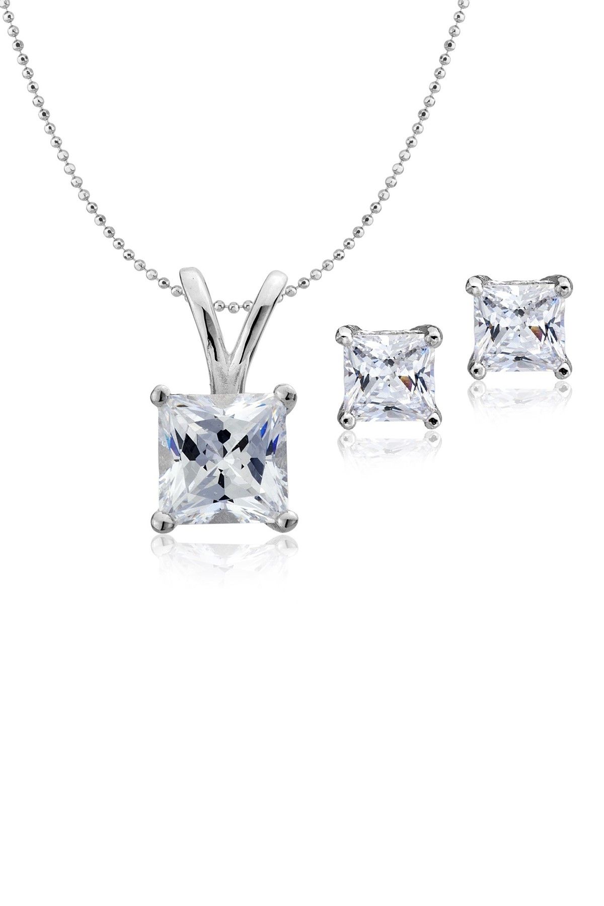 Carat Laboratories Kadın 3,02 Carat Kolye Küpe Set CS20625