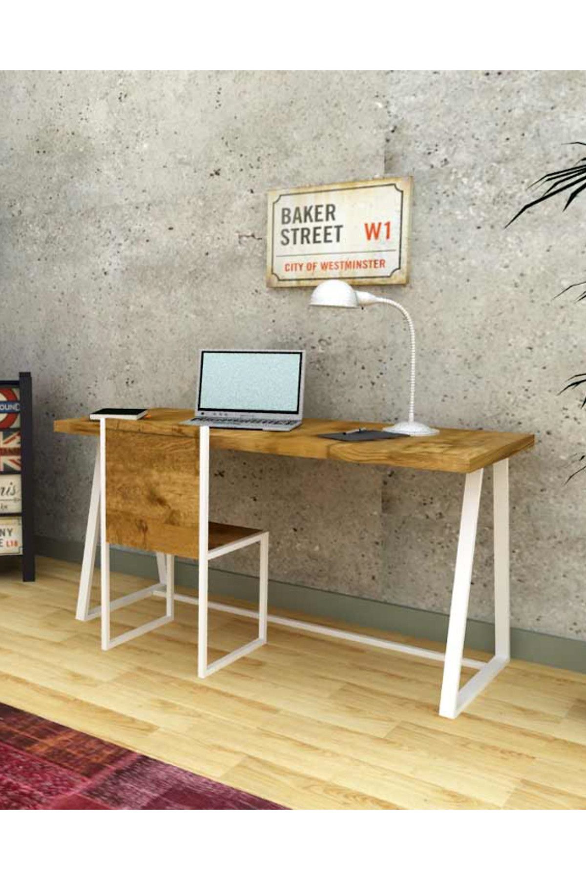 Archi Ahşap Atölyesi Lewiston White Çalışma Masası 150 Cm