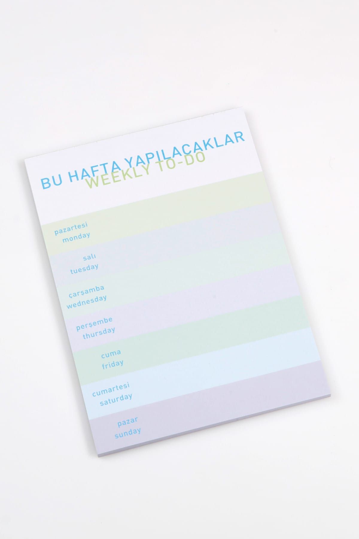 BireBir Haftalık işler bloknotu mavi