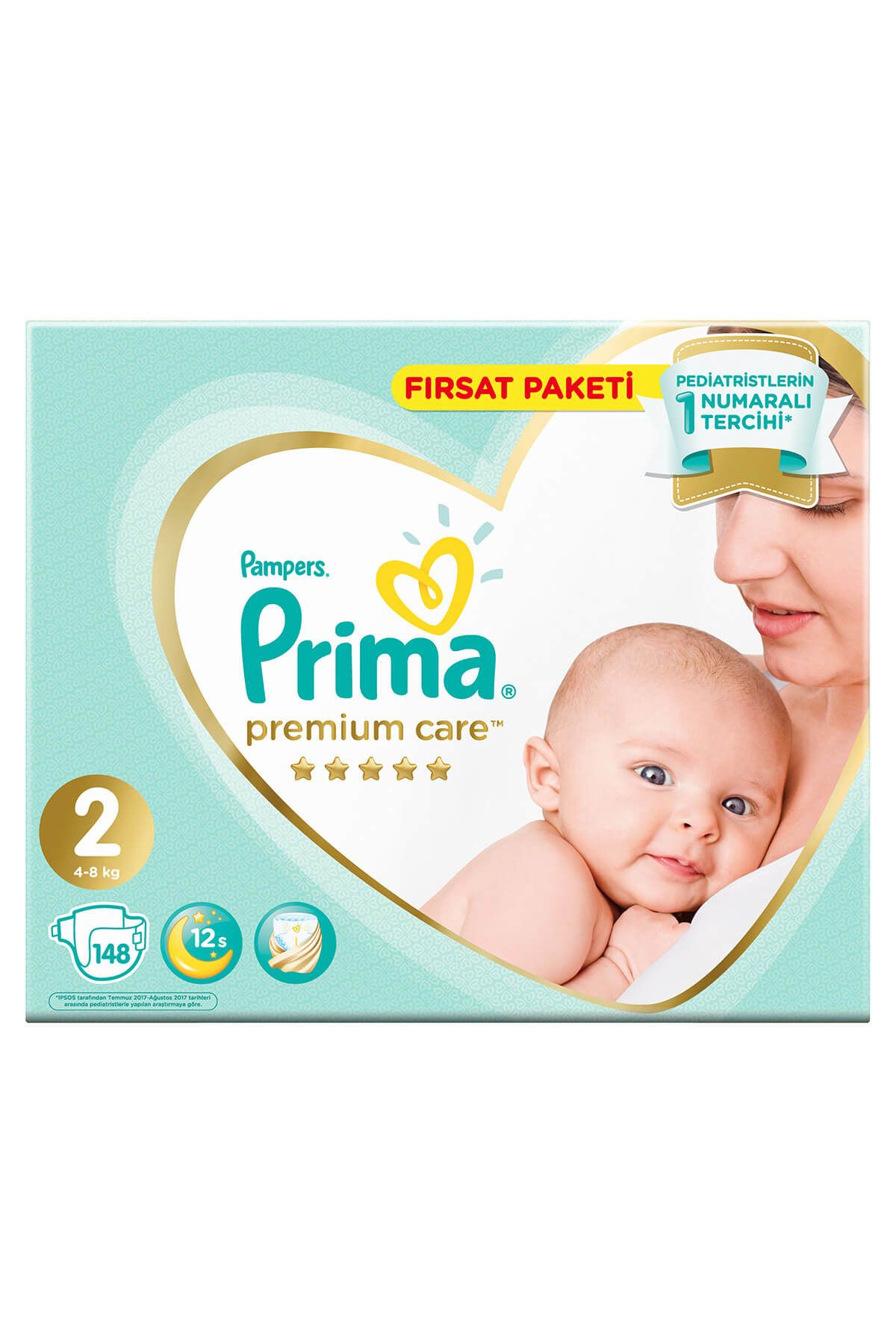 prima bebek bezi premium care 2 beden 4 8 kg super firsat paketi 148 adet fiyati yorumlari trendyol