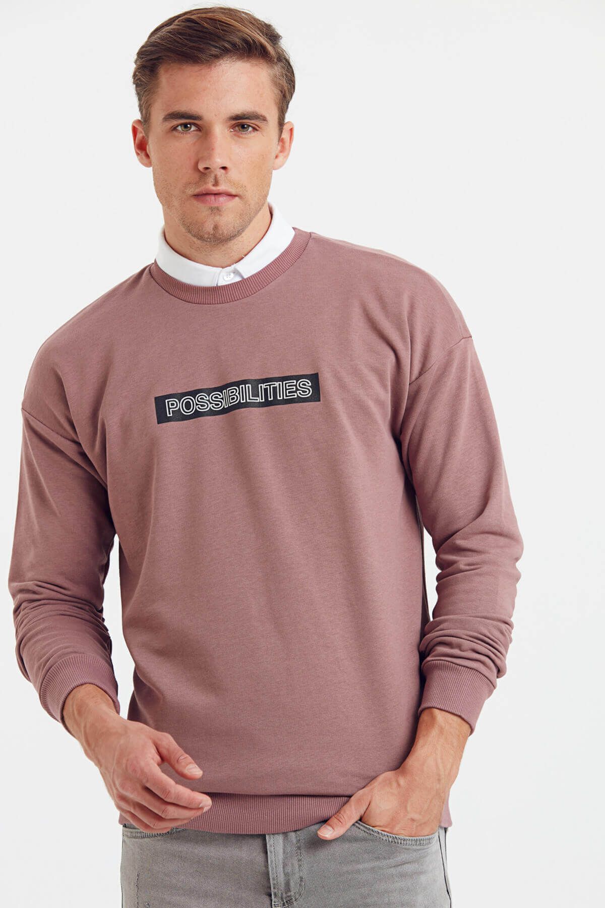 lc waikiki erkek gul kurusu sweatshirt 8wg358z8 fiyati yorumlari trendyol