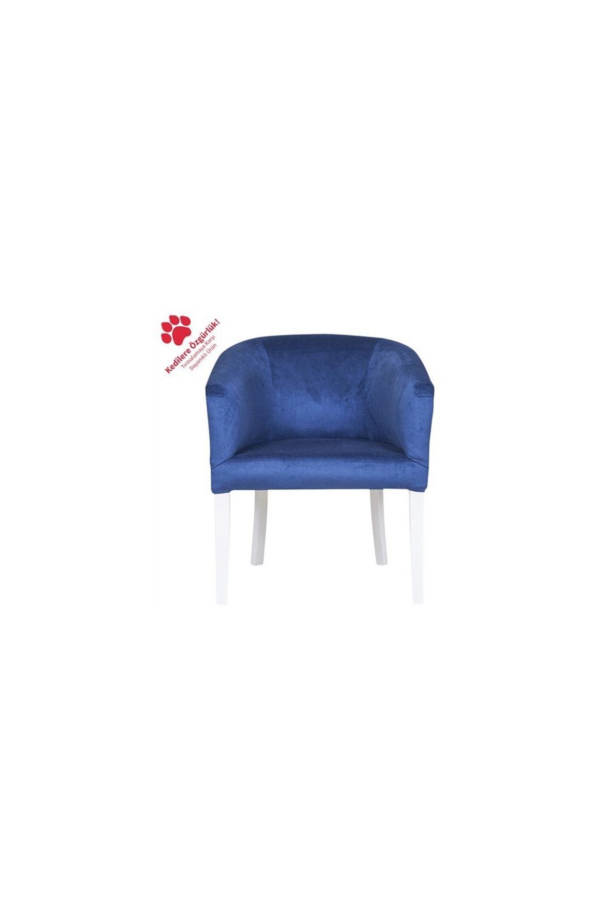3A Mobilya Blue Deep Oval Berjer 70x69x68 CM