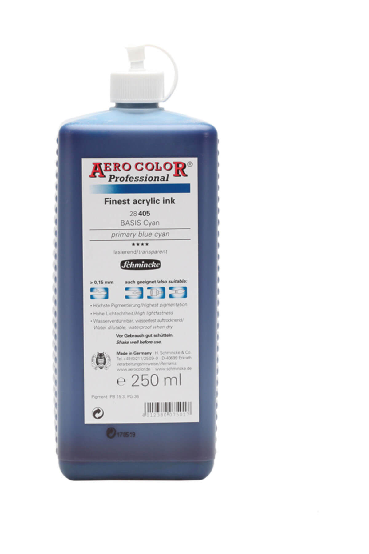 Schmincke Aero Color Primary Blue Cyan 405 Mürekkep 250ml