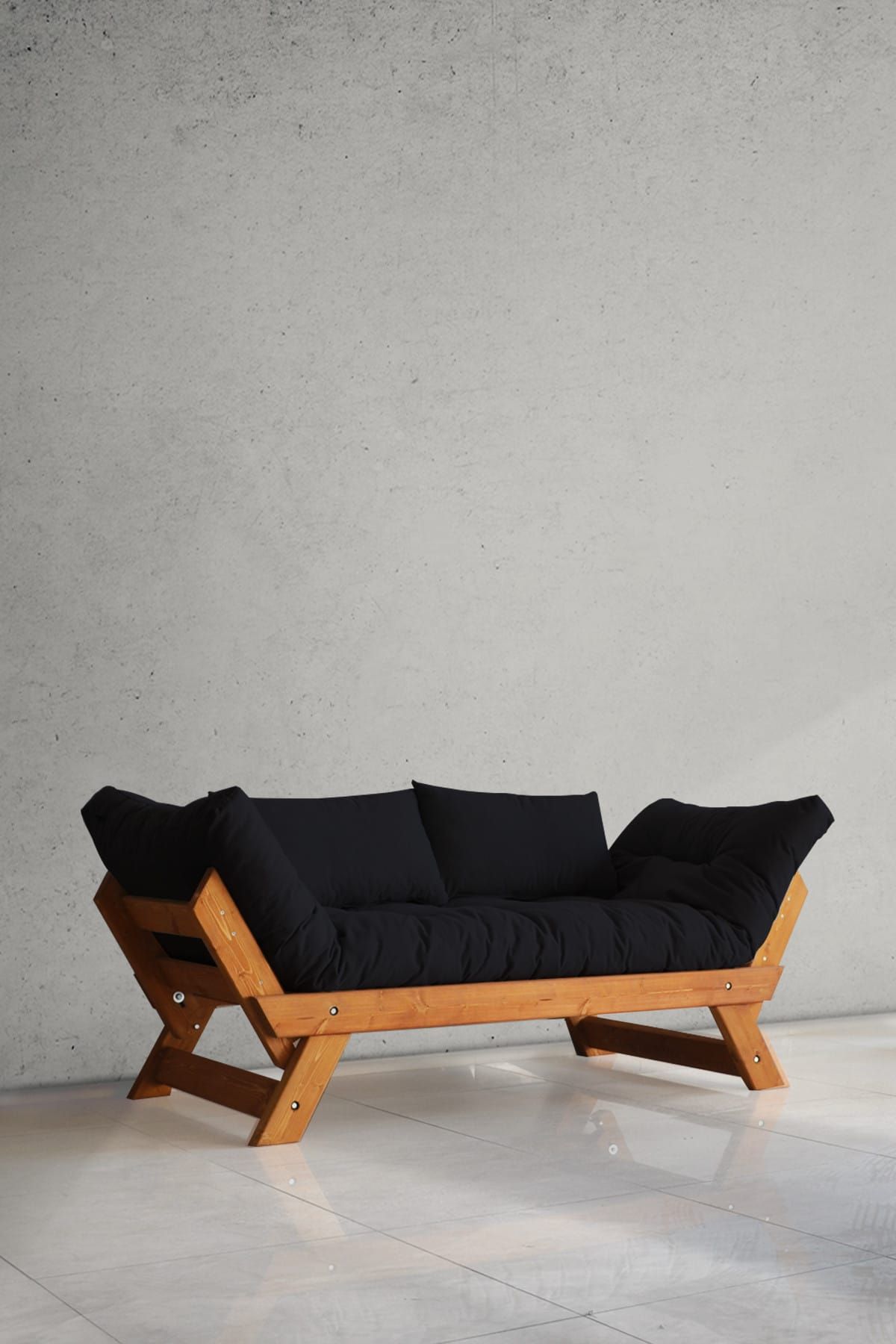 Woodesk Adalar Modern Ahşap Siyah Renk Kanepe
