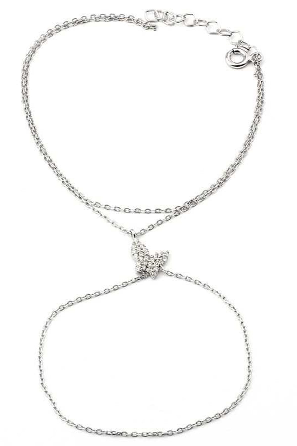 Welch Kadın Taşlı Kelebek Figürlü 925 Ayar Gümüş Şahmeran Bileklik WB-101