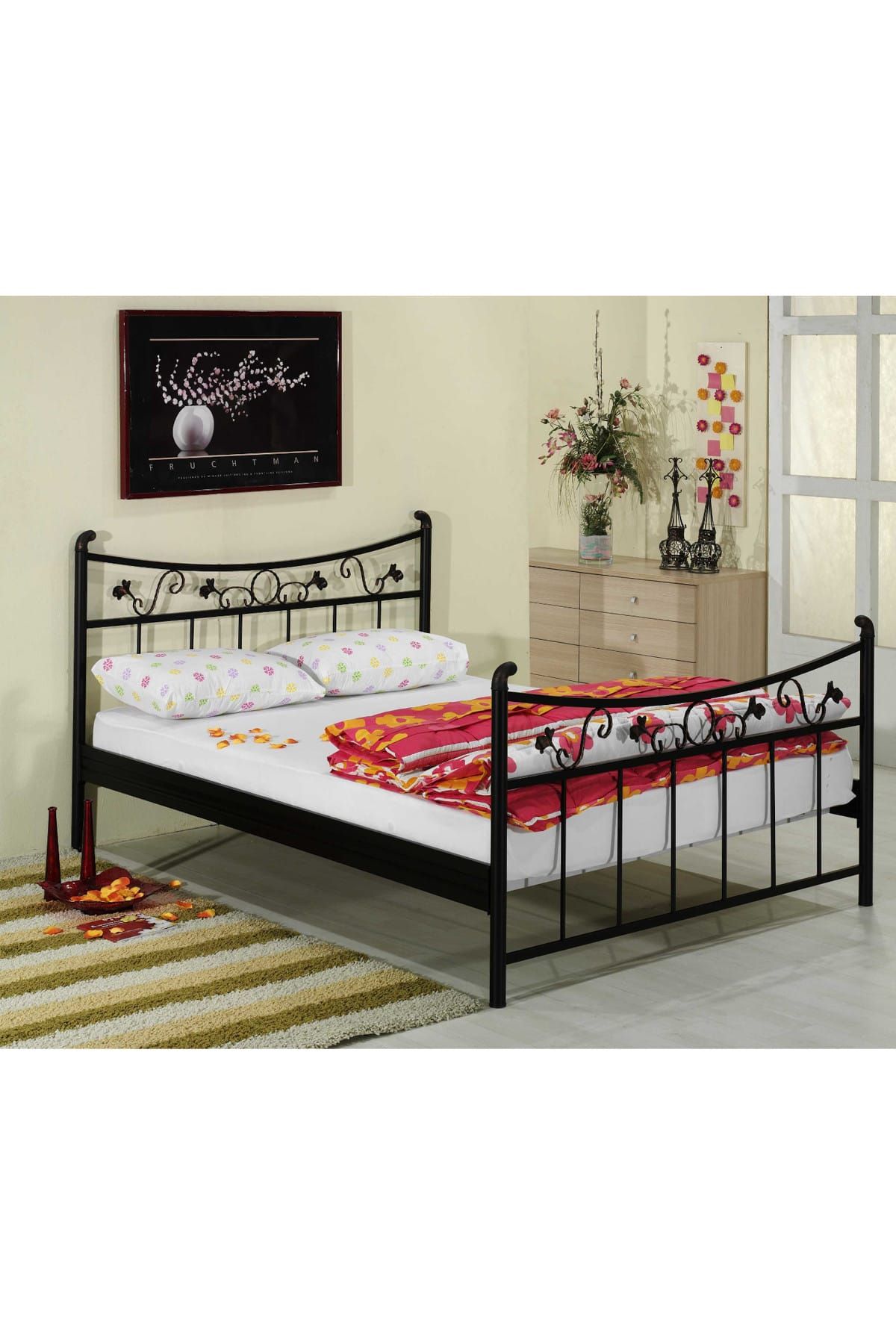 metalia lalezar ferforje karyola siyah 160x200 fiyati yorumlari trendyol