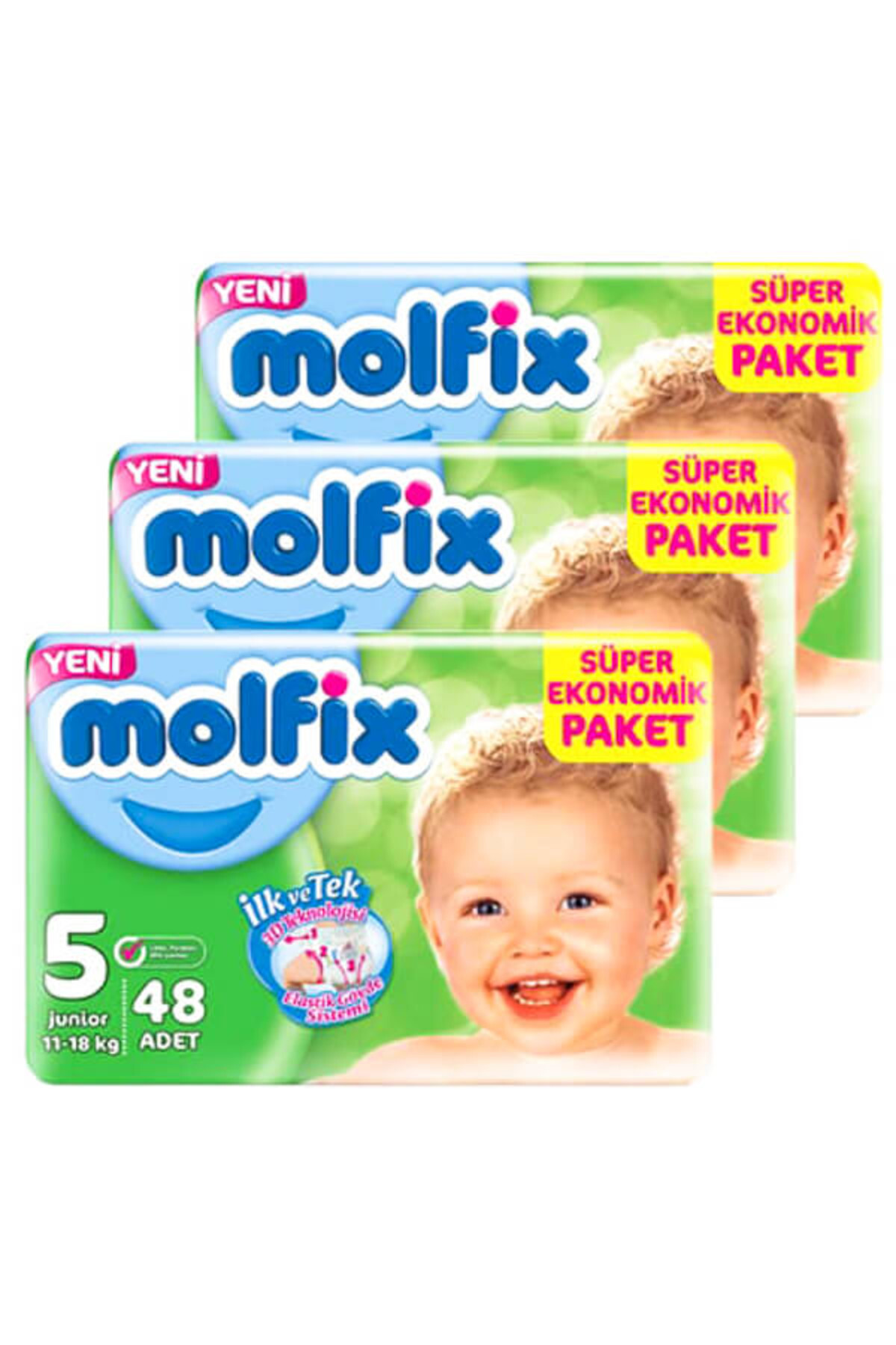 Molfix Bebek Bezi Dev Ekonomi Junior 5 No 48'li x 3 Adet