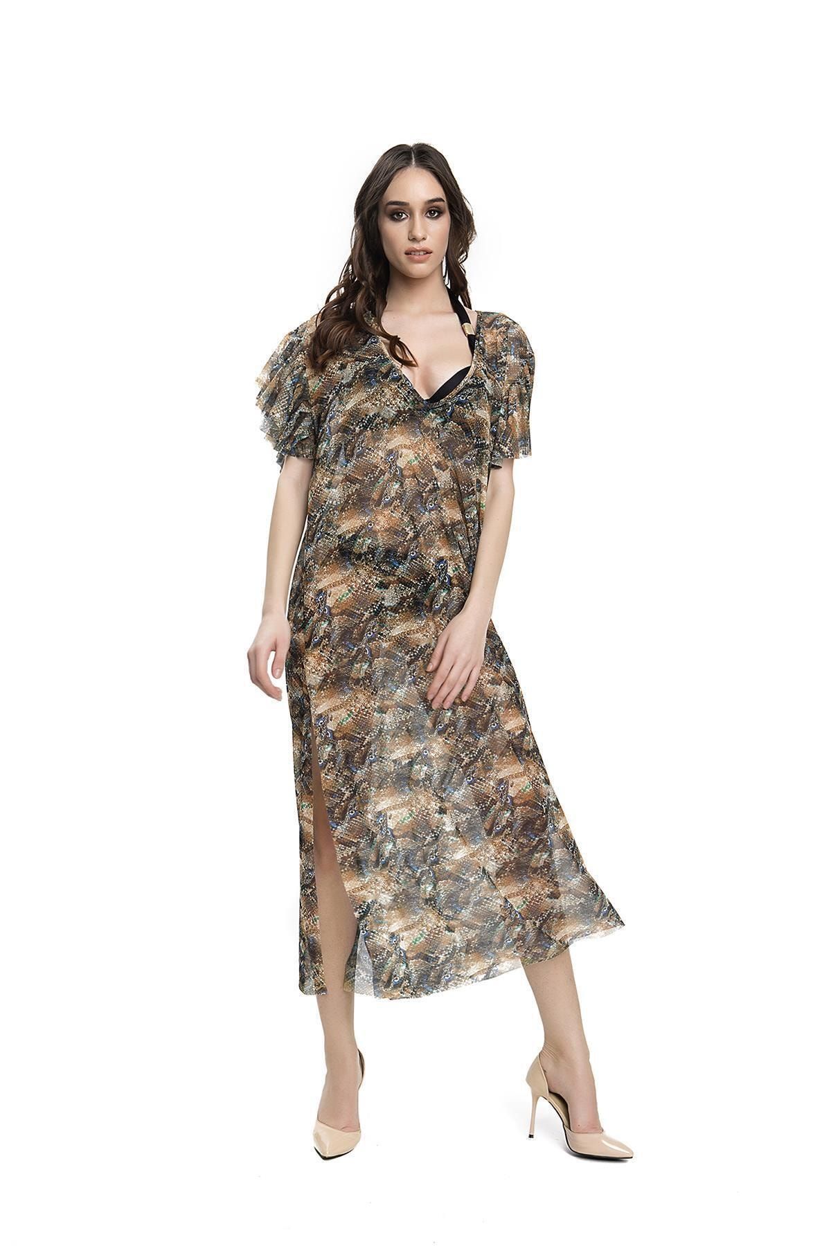 Armes Kadın  V Yaka Kaftan Elbise Pareo 9223801