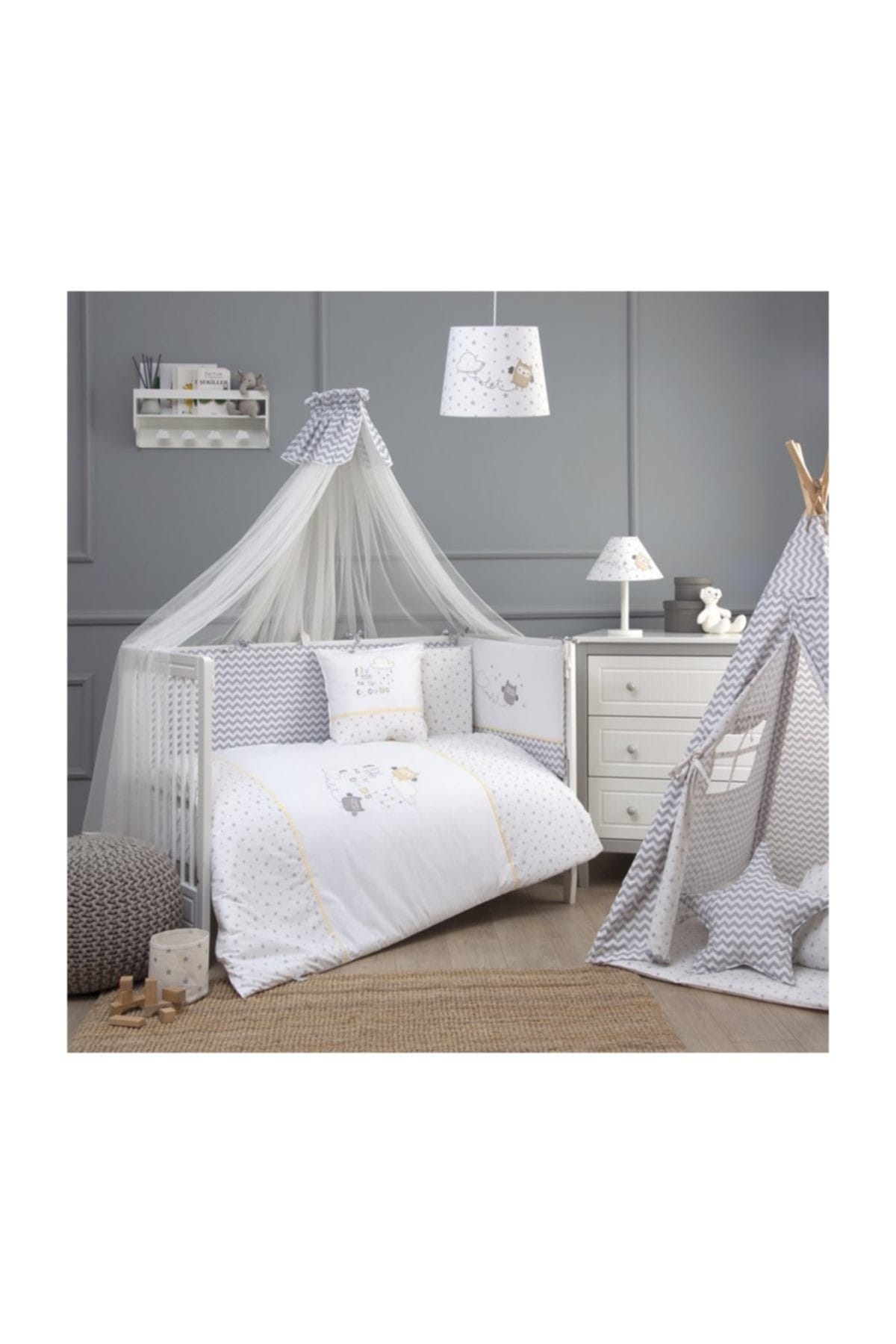 Funna Baby Owlet 7 Parça Uyku Seti 80X130Cm /