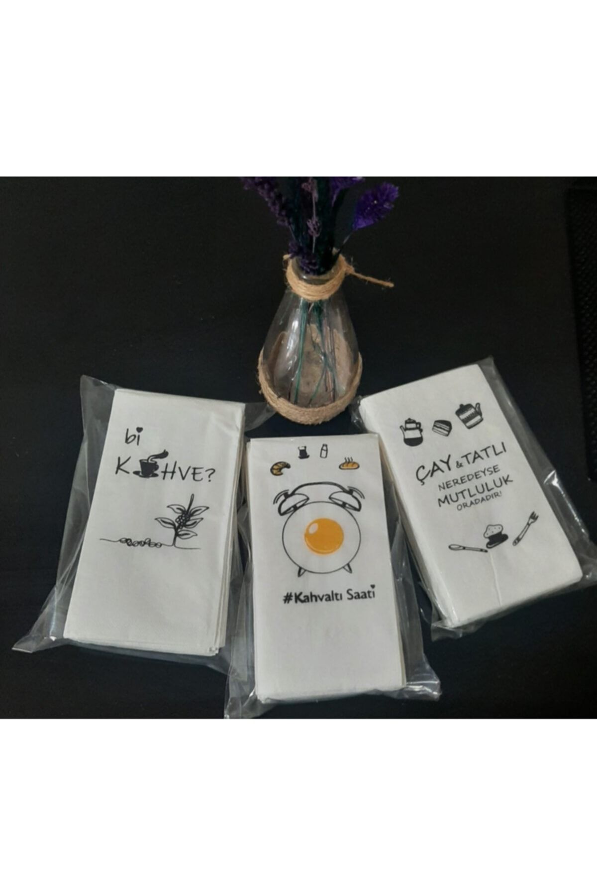 PeçeteAtölyesi 3'lü Set Baskılı Peçete No 2