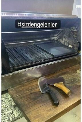Saç Tava Pleyt Oluklu Izgara 40x60 Yağdanlık'lı Şömine Barbekü Mangal Image 0