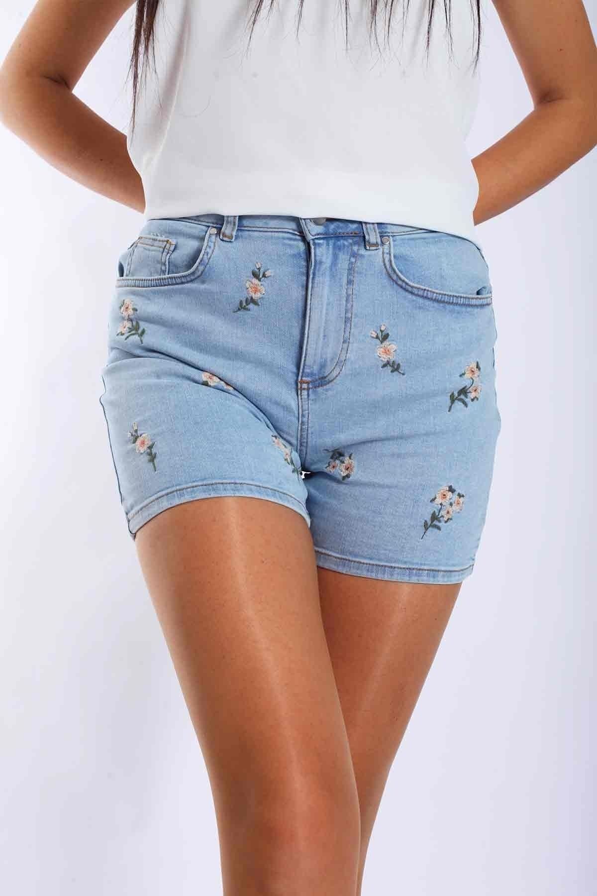 River island blue flamingo sales shorts