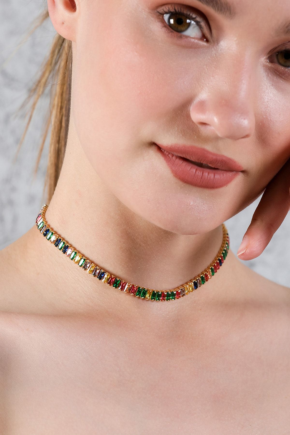Zircon shop choker necklace