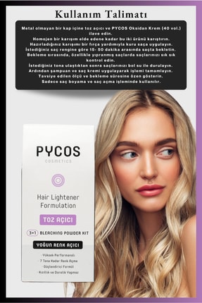 Saç Açıcı,renk Açıcı,toz, Açıcı, Oksidan Saç Rengi Açma Seti, Toz Oryal 2 Adet Image 2