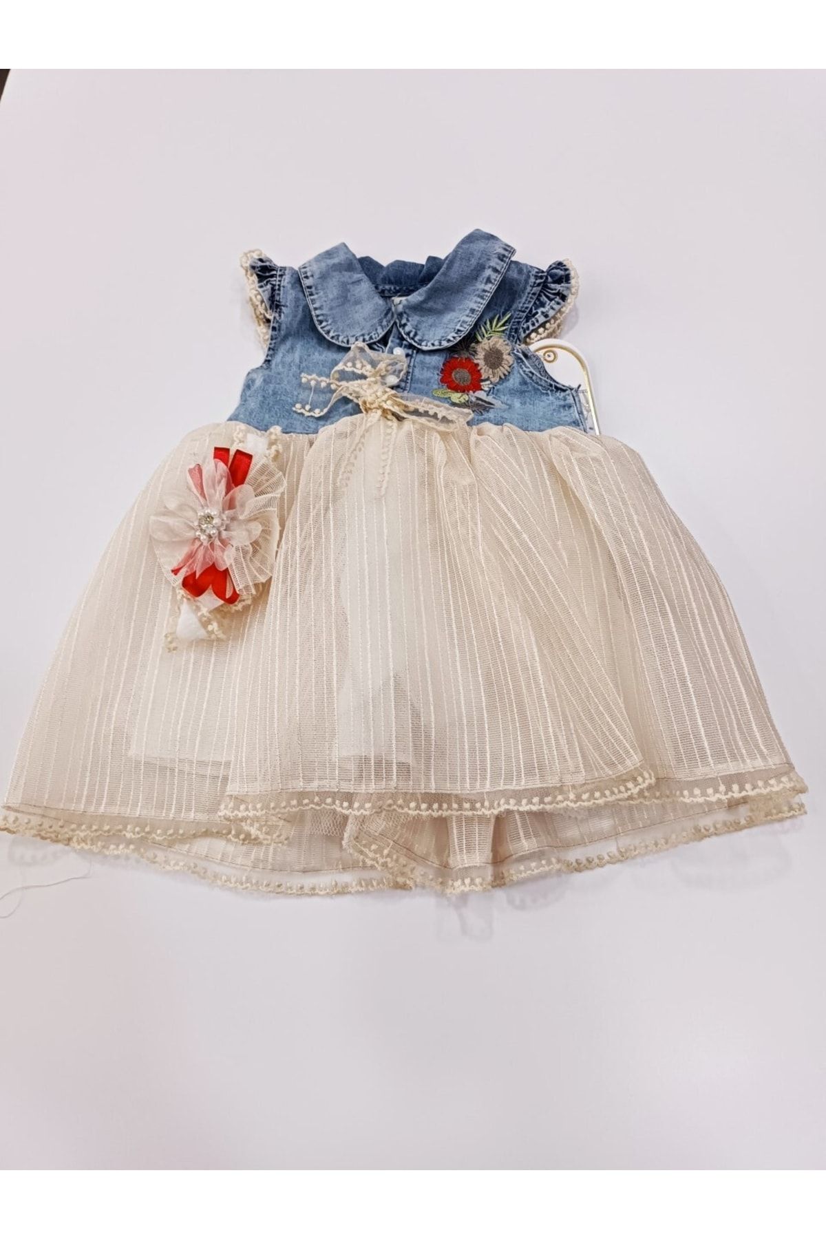 Denim and top tulle dress