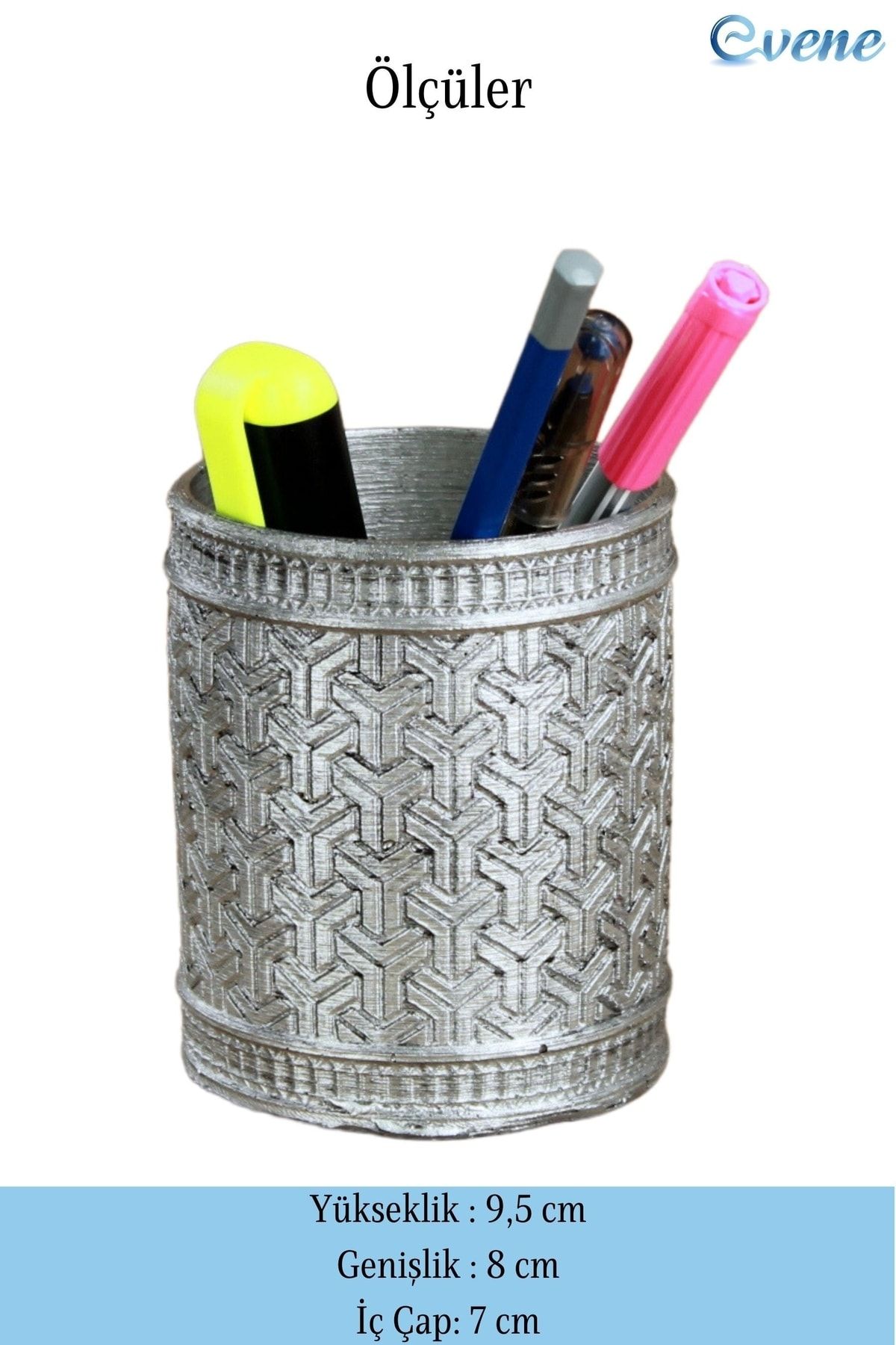 Evene Pen Holder Silver Antique Color Desk Pen Holder Organizer