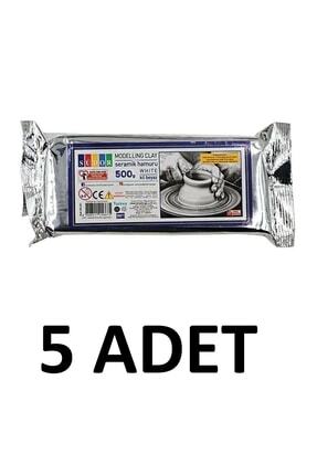 5 Adet Hava Ile Kuruyan Seramik Kil Hamuru 500 Gr Beyaz Image 0