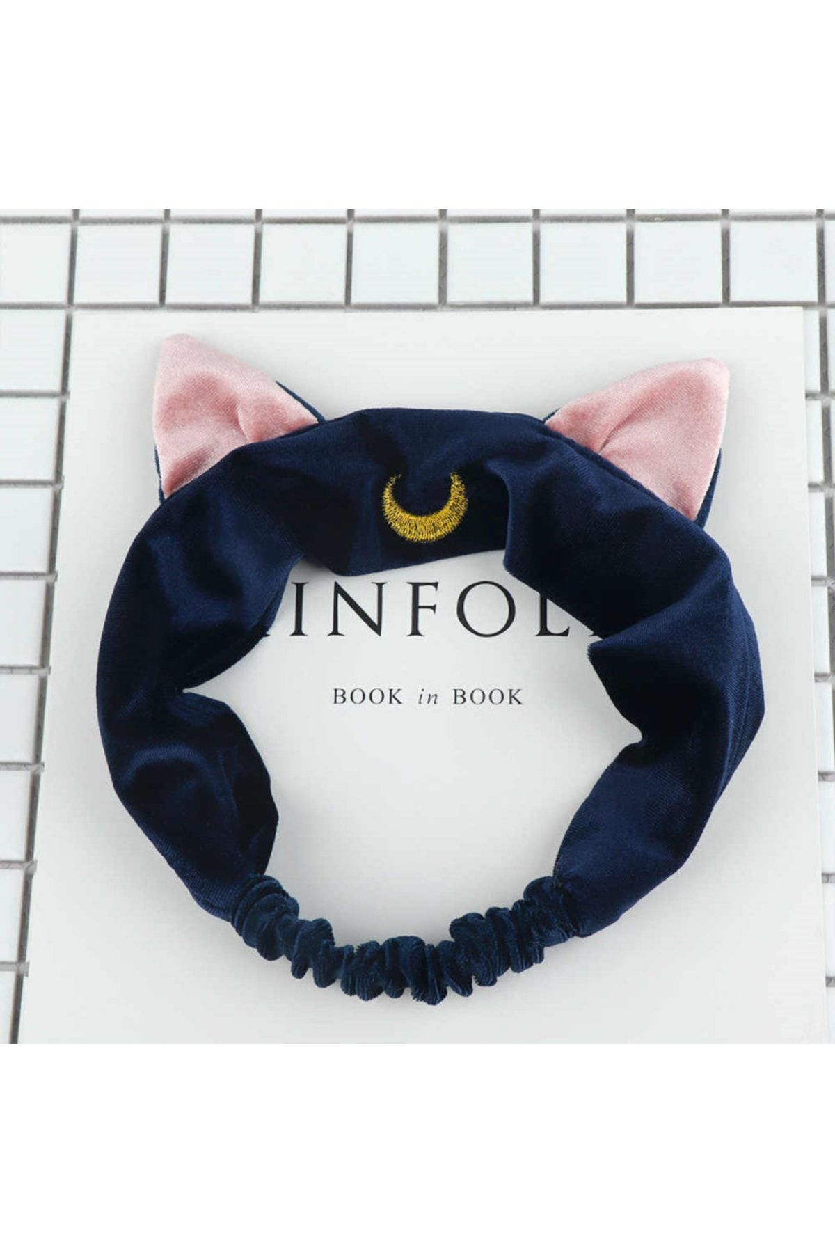 K stebek Anime Navy Blue Sailor Moon Headband with Cat Ears