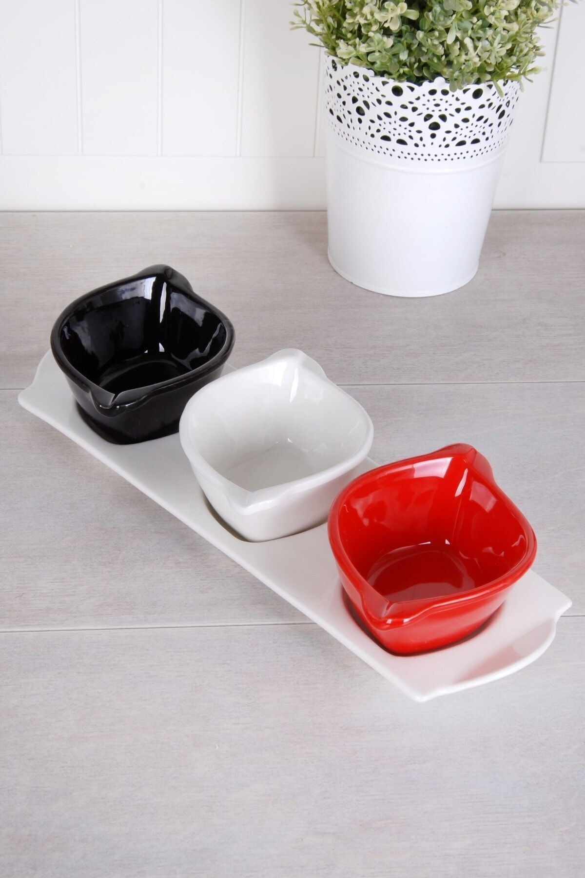 B&BHOME Tepsili 3'lü Oval Reçellik -kahvaltılık - Sosluk Mit-990780