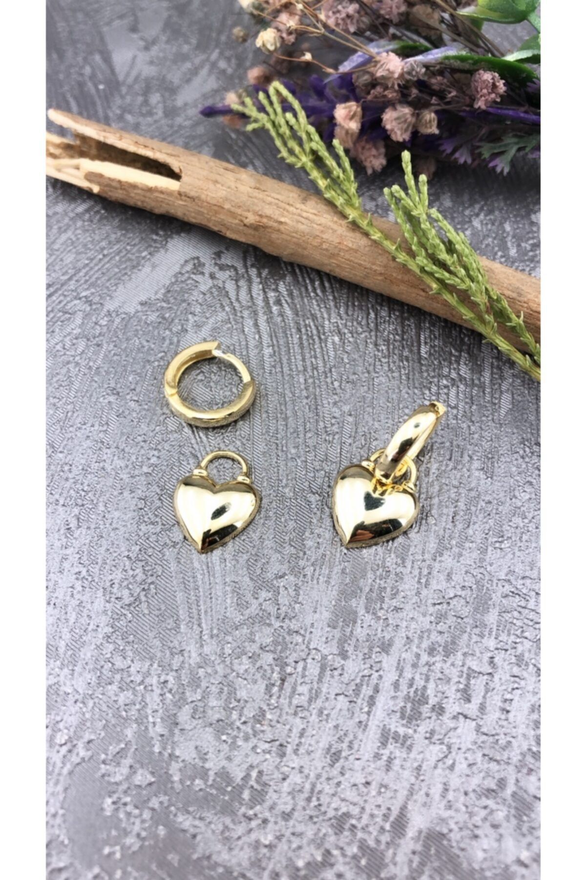 Joel Jewelry Kalpli Tasarım Altın Kaplamalı Gümüş Halka Küpe