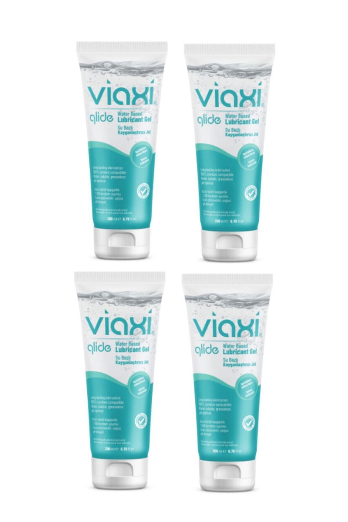 Viaxi Su Bazlı Glide Kayganlaştırıcı Jel Sade 200 ml X4 Adet