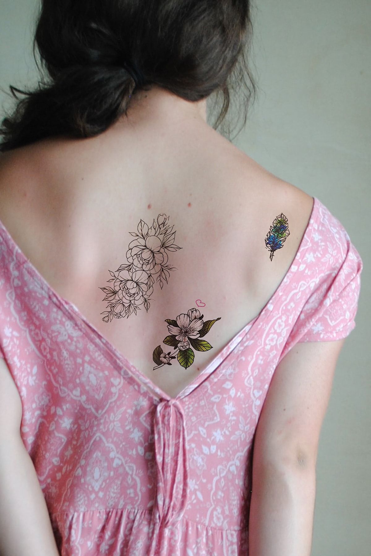 TAKIŞTIR Gerçekçi Geçici Gül Ve Çiçek Dövme Tattoo