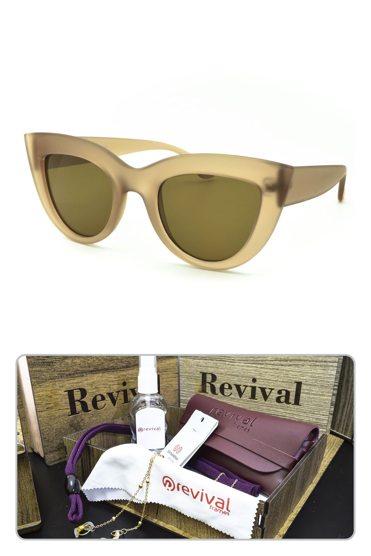 Revival Frames Kadın Bej Kemik Güneş Gözlüğü