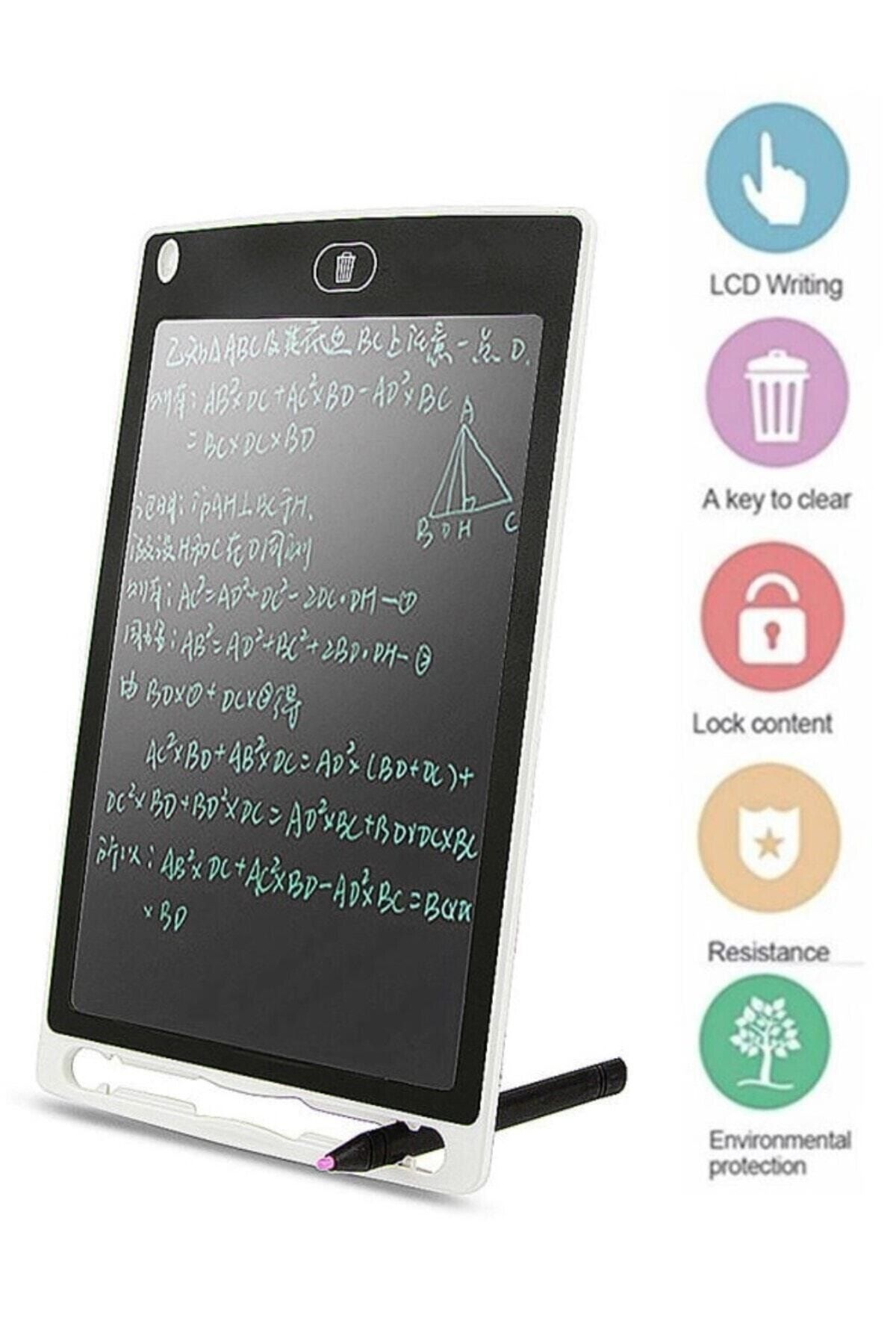 Raicon Writing Tablet Lcd 8.5 Inç Dijital Kalemli Çizim Yazı Tahtası Grafik Not Yazma Eğitim Tableti