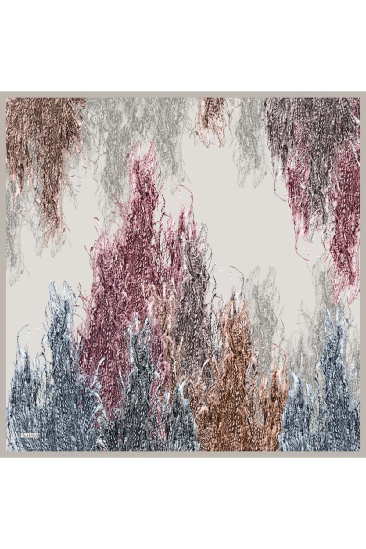 SURA 5423-v8 Ipek Saten Eşarp 90*90 Cm. % 100 Ipek Esarp