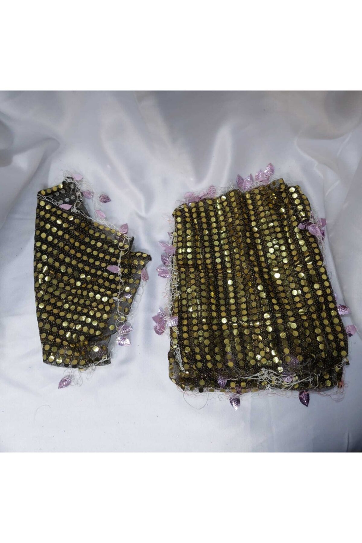 Aker Hediyelik Siyah Gold Halay Mendili Hesaplı 50li Gelin Nedime Lüks Pullu Halay Mendili Kına Halay Mendilleri