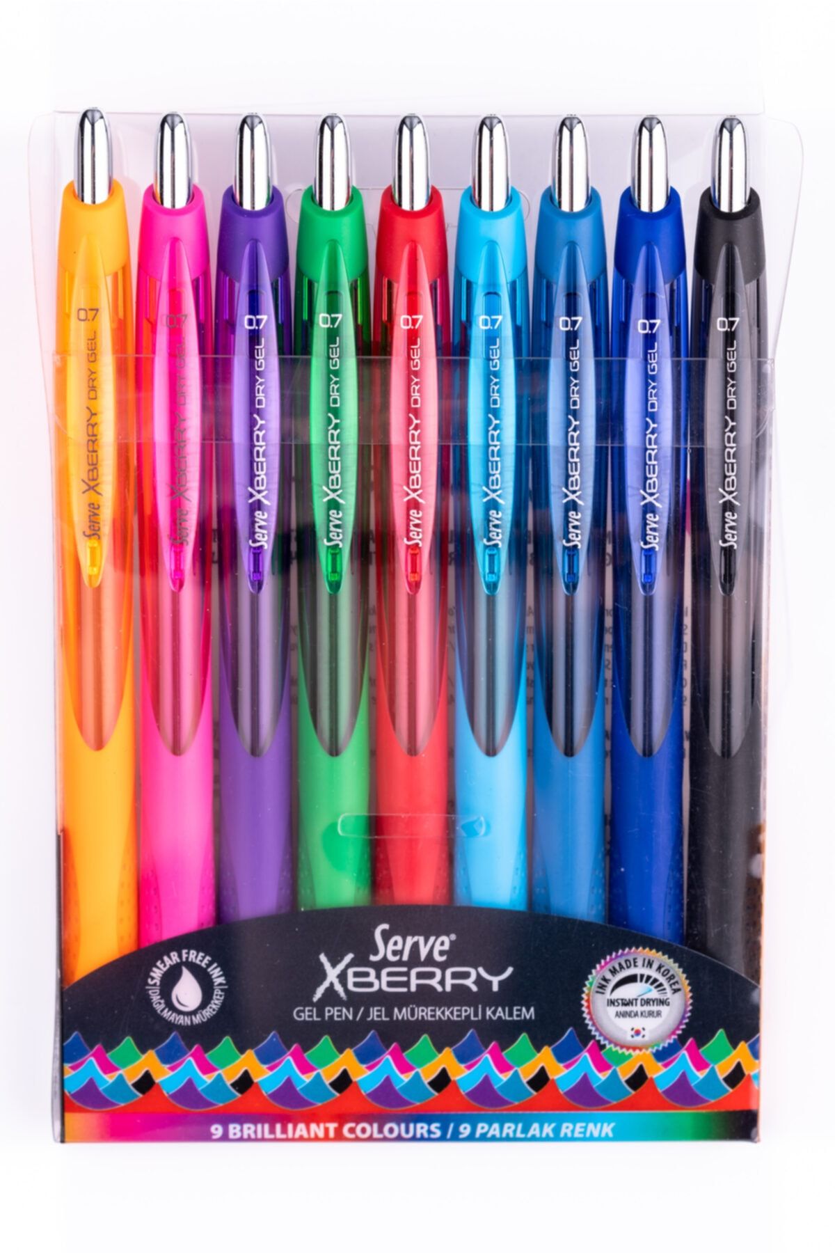 Serve Jel Kalem Xberry 0.7 Mm Yuvarlak Uçlu 9 Renk