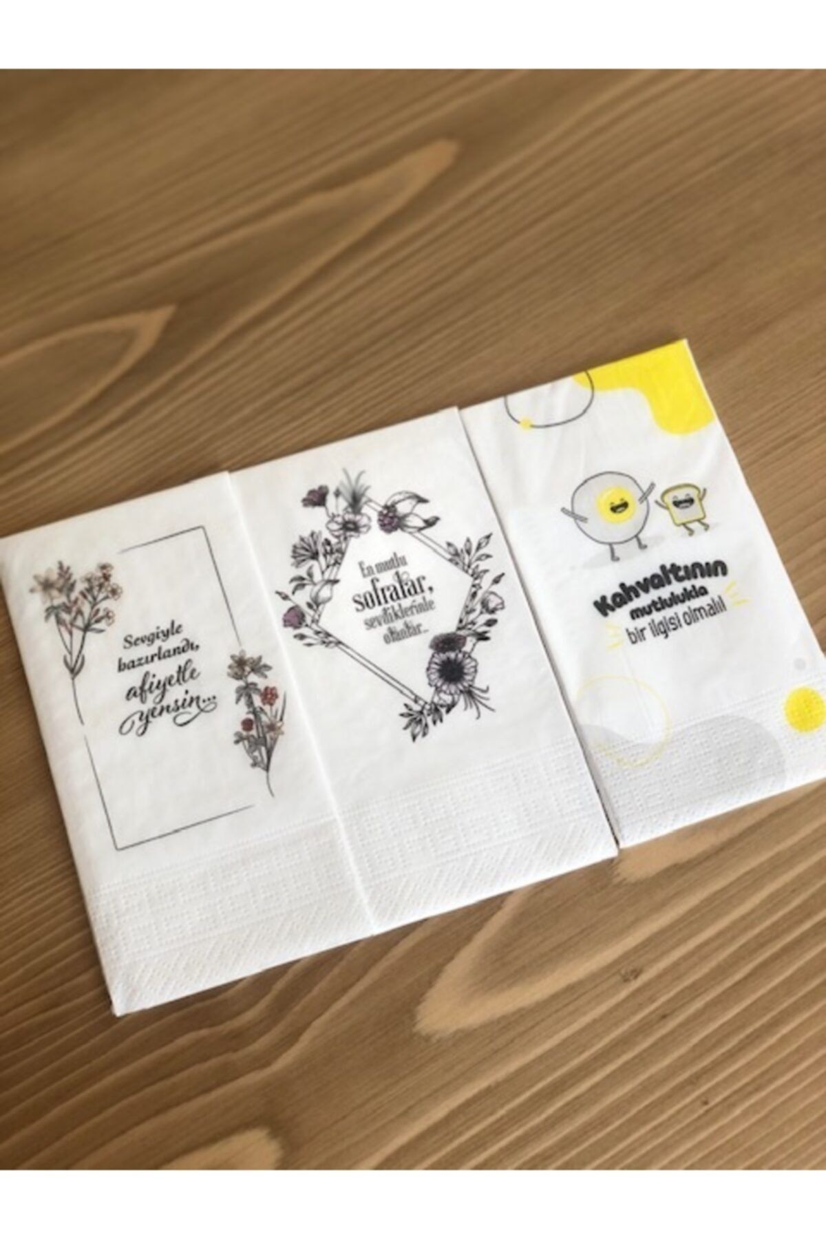 Melinda Store Baskılı Konuşan Dekor Peçete (sevgi-sofra-kahvaltı)