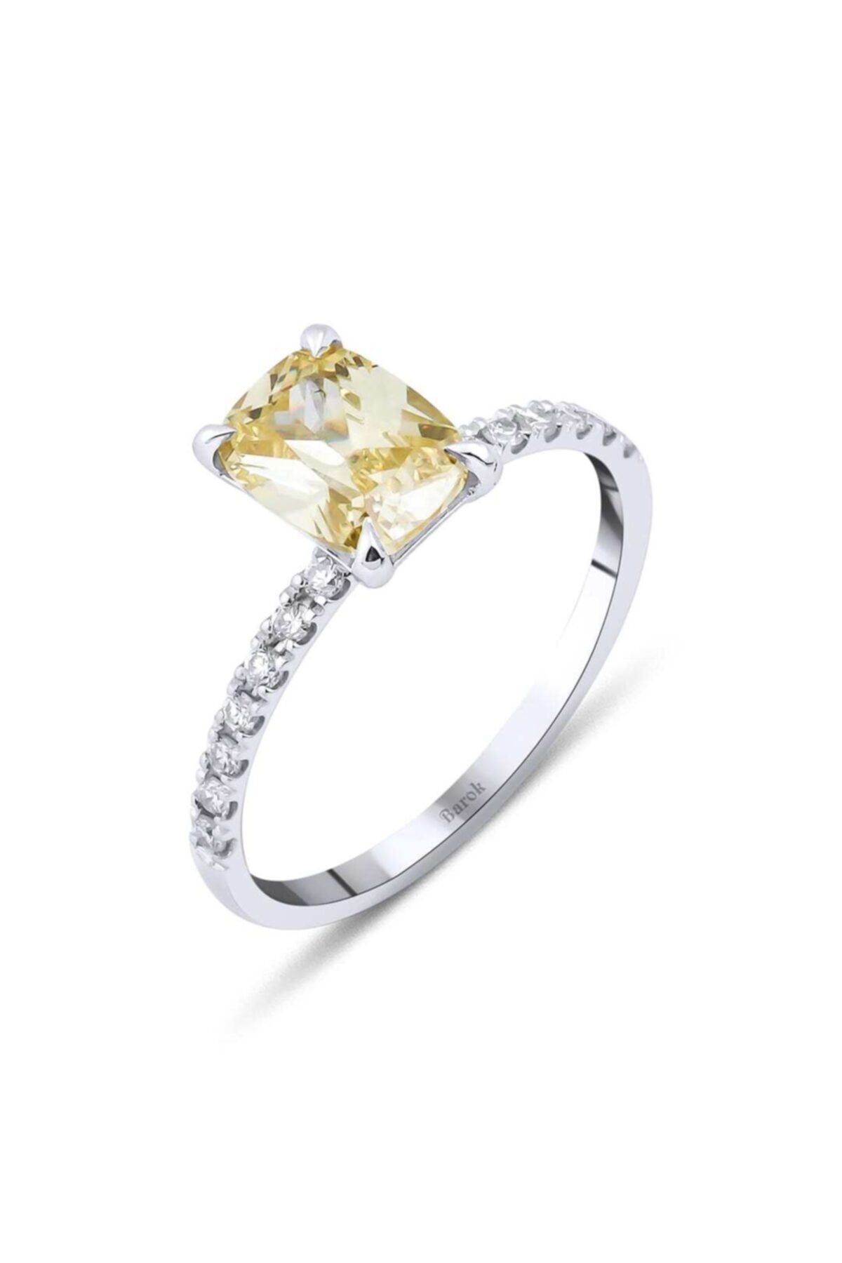 Barok Diamond Pençe Tırnak 3.48 Ct Citrine Taşlı Pırlanta Yüzük 18k