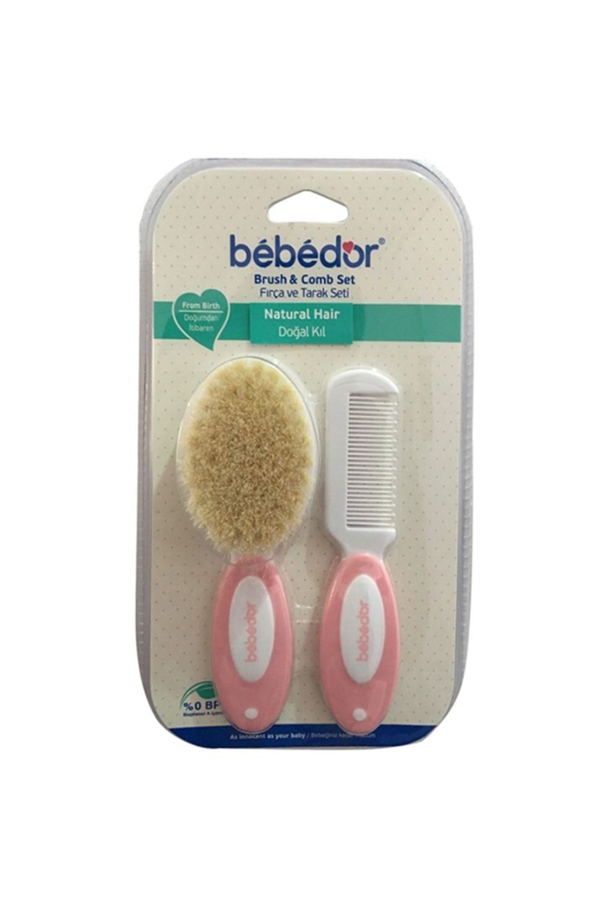 Bebedor Fırça Tarak Seti Pembe