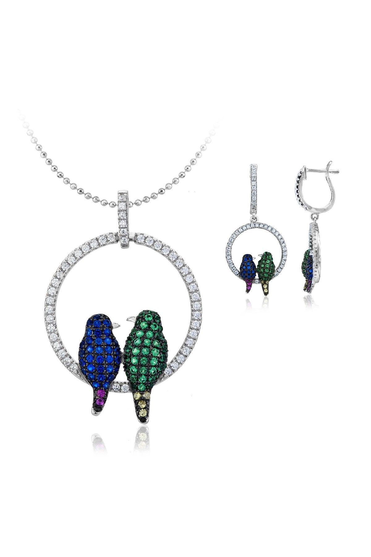 Carat Laboratories Kadın 4,01 Carat Kolye Küpe Set CS20413