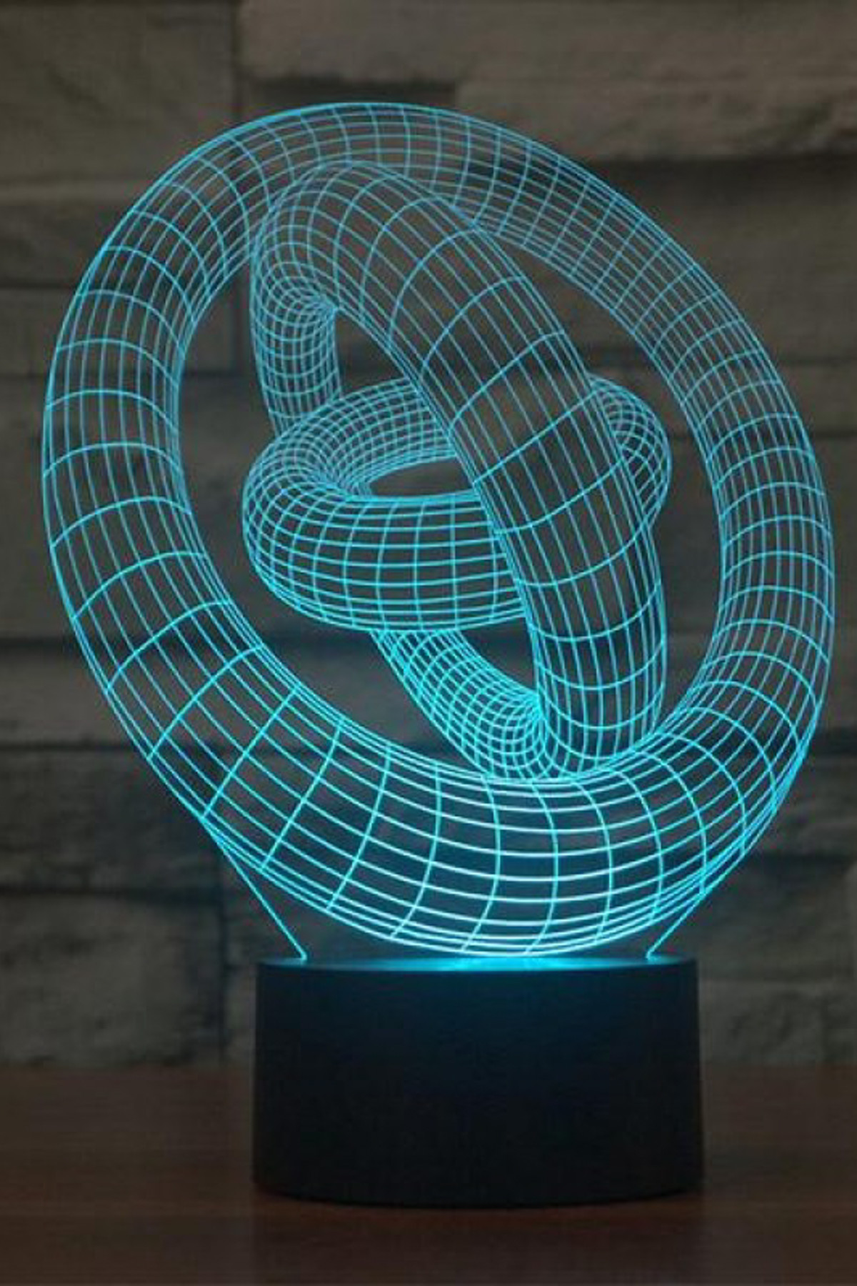 BYLAMP 3 Boyutlu Saturn Yüzükler Lamba 7 Farklı Işık Rengi