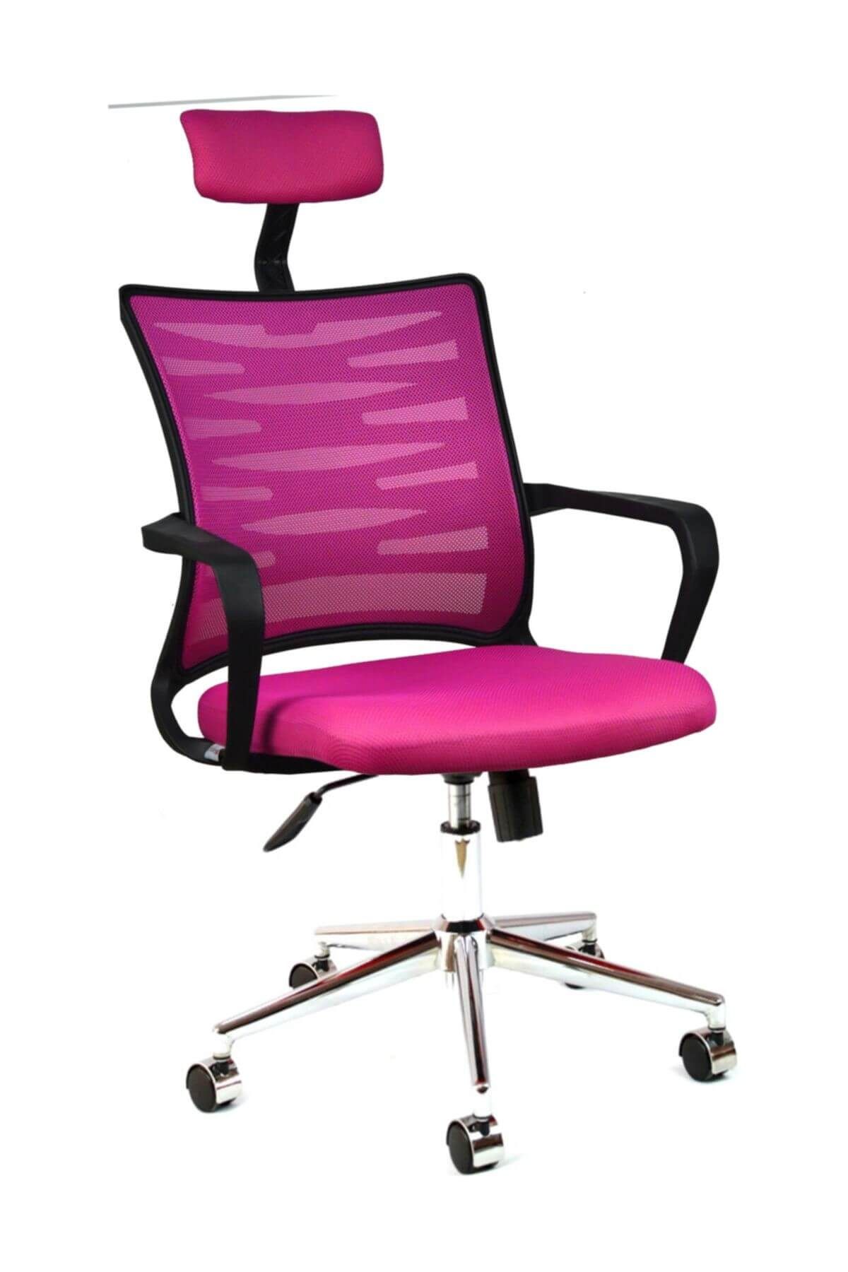 Bürocci Alisa Metal Ayaklı Ofis Koltuğu Pembe