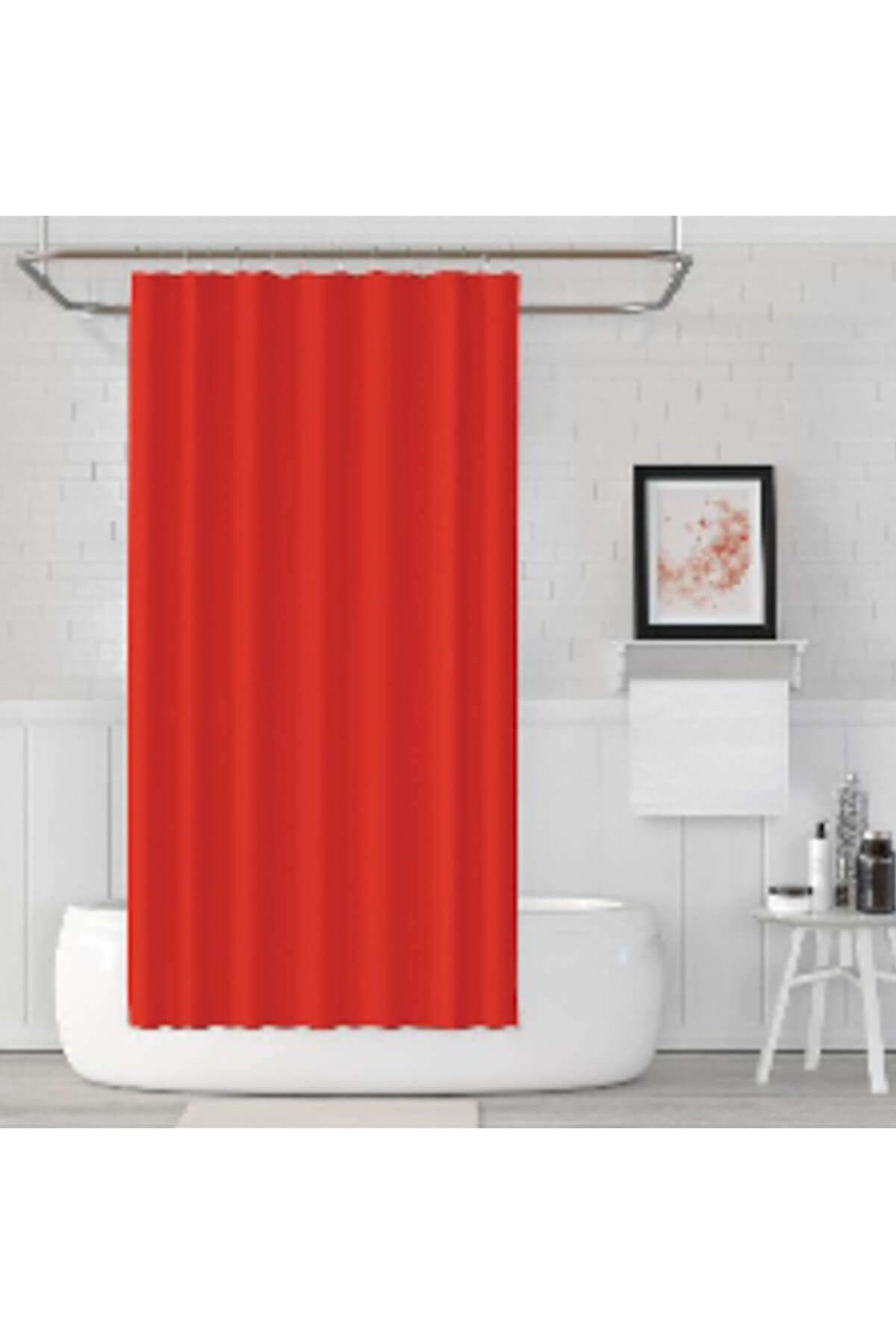 Zethome Banyo Duş Perdesi 0010 Kırmızı Tek Kanat 1x180x200