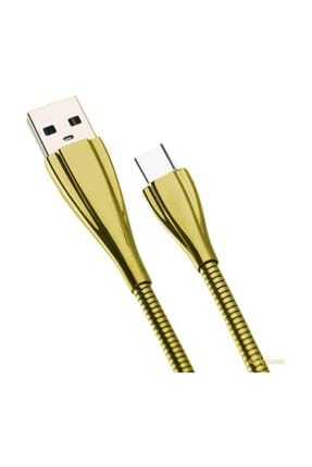 Şarj ve Data Kablosu Luxury Series Type-C Gold Metal 1 MT Image 0