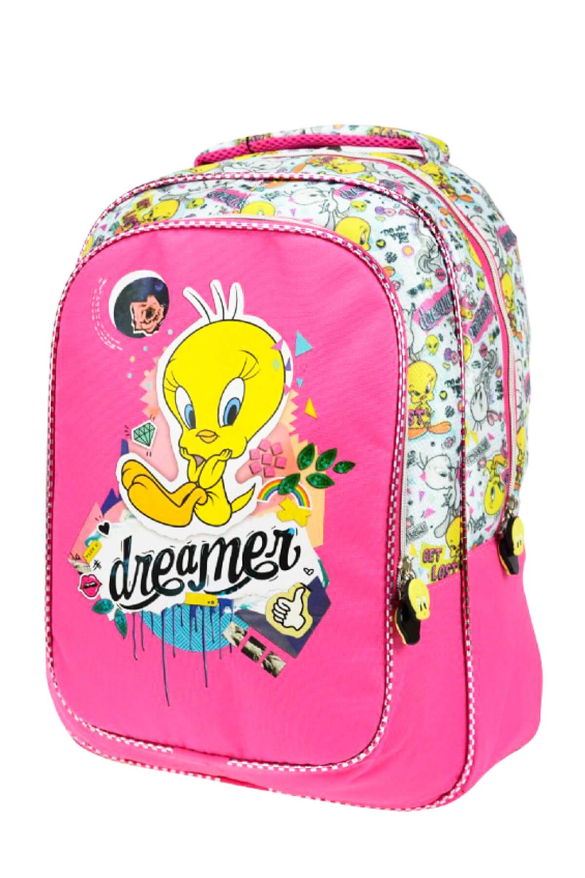 Looney Tunes Tweety İki Bölmeli Pembe İlkokul Çantası (Kız Çocuk) /