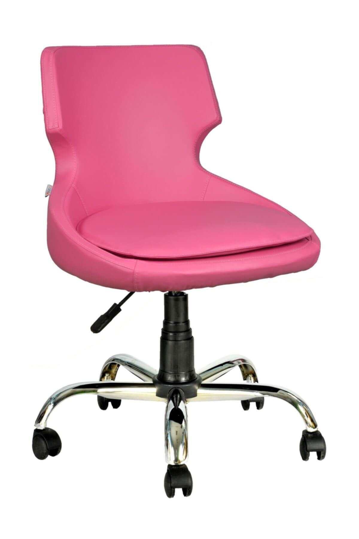 Bürocci Zaga Metal Ayaklı Çalışma Koltuğu Pembe
