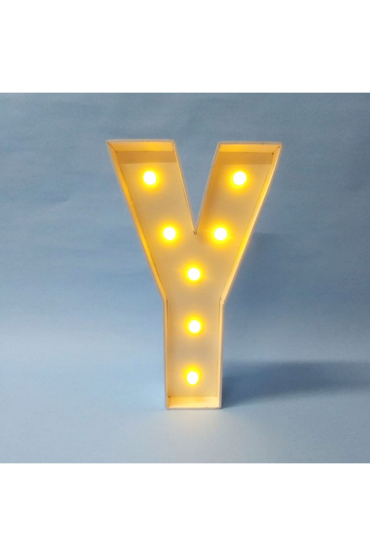 Harflamba Pilli Işıklı Led Harf, Dekoratif Gece Lambası, Y Harf Abajur