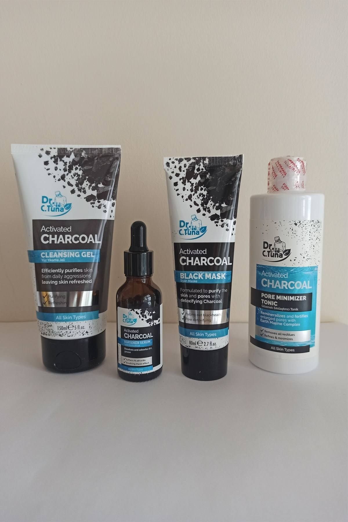 Farmasi Dr.c.tuna 4'lü Aktif Karbon Seti-yüz Yıkama Jeli+serum+maske+tonik,