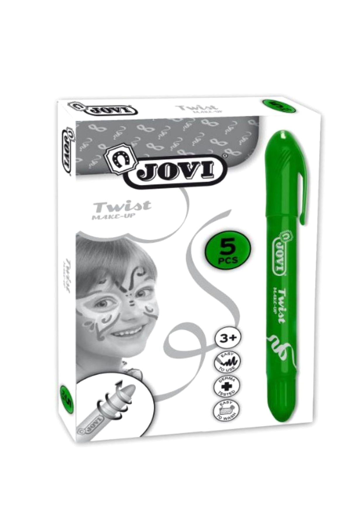 Jovi Twist Stick 5'Li Koyu Yeşil Yüz Boyama Kalemi /