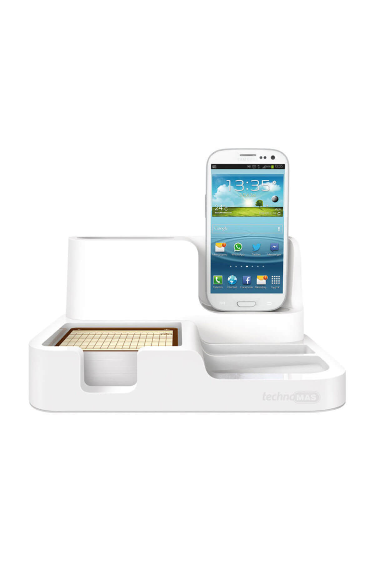 Mas Desk Organızer Galaxy Charger Beyaz 6608  /