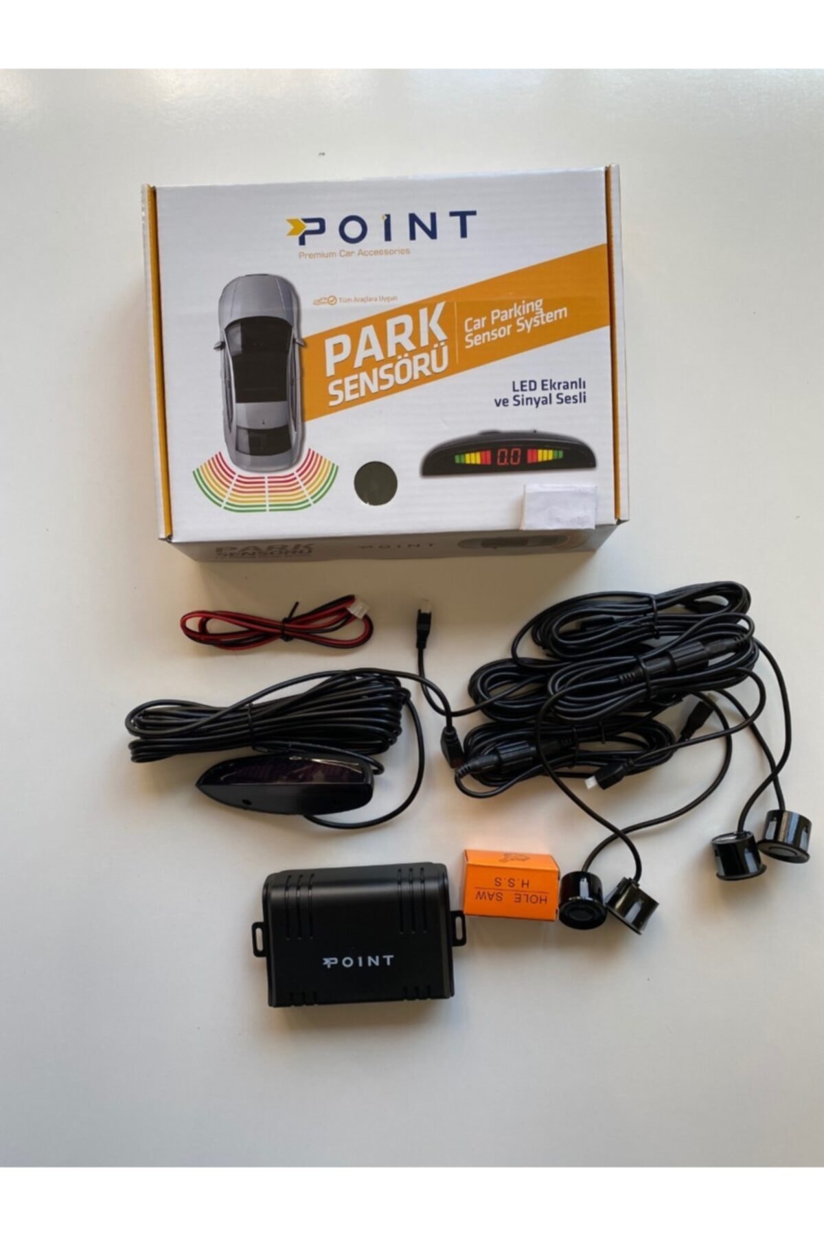 Point Park Sensörü Led Ekranlı Sinyal Sesli 22mm Siyah A+kalite
