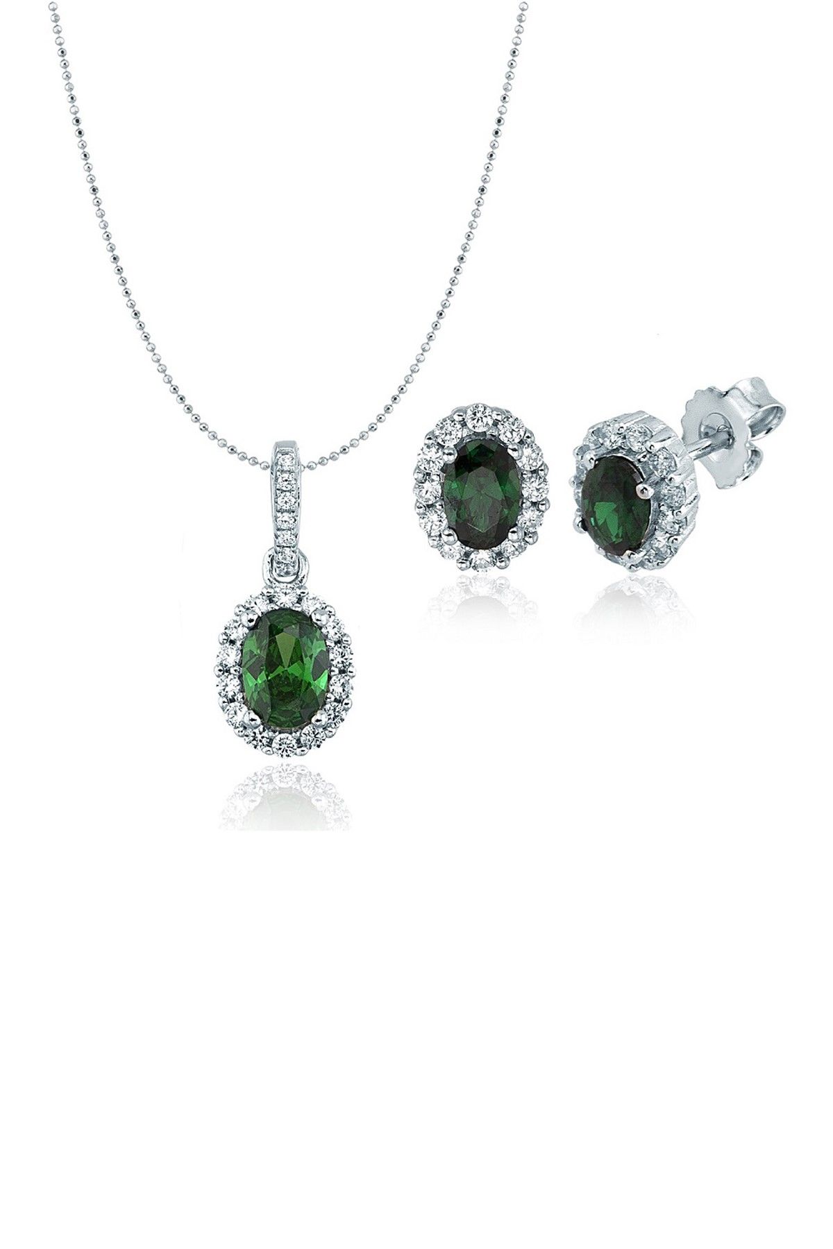 Carat Laboratories Kadın 2,52 Carat Kolye Küpe Set CS20345