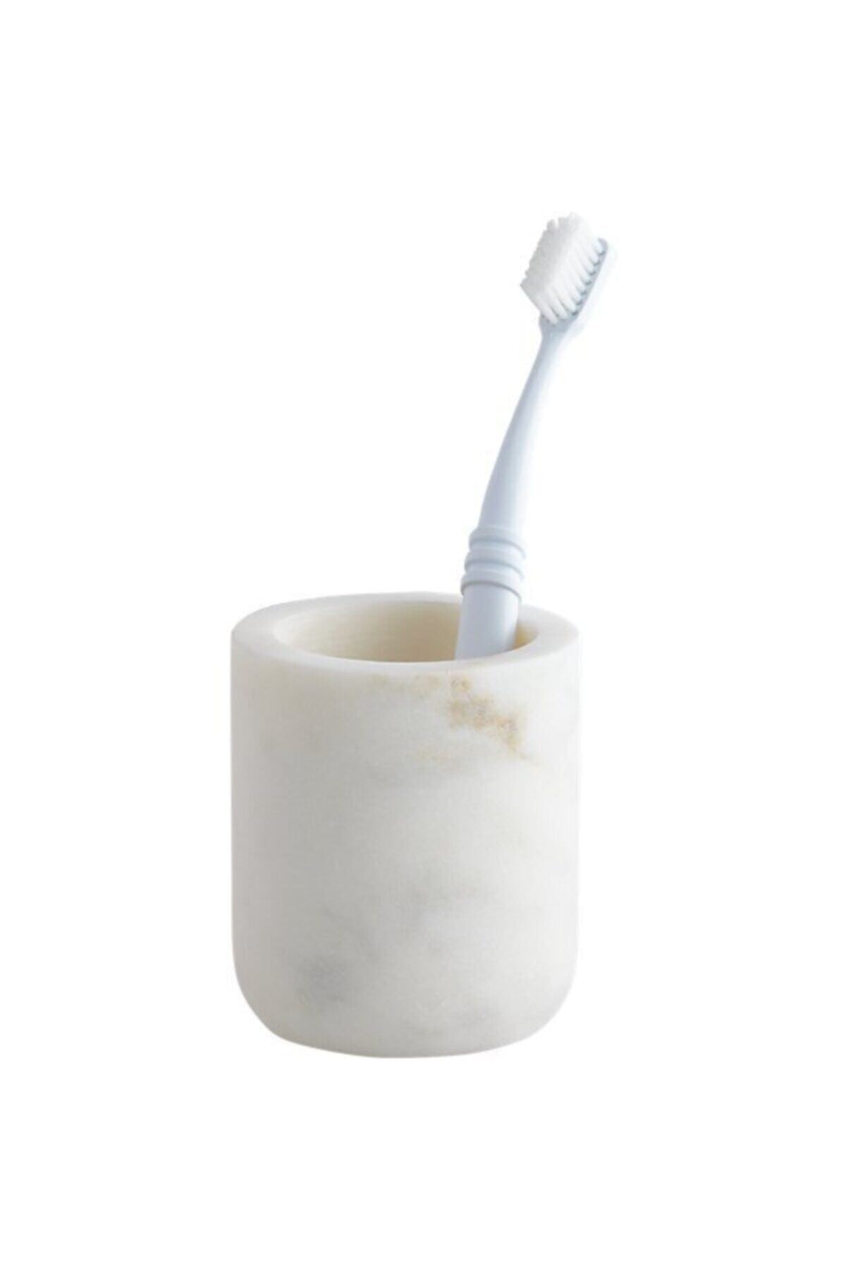 Aslano Desing Beyaz Mermer Diş Fırçalık